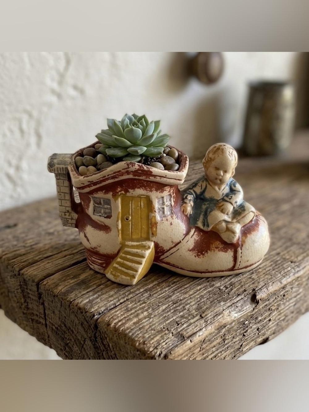 Vintage Ceramic Shoe House made in Japan/ nursery decor